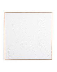 30x30 White Plaster Leaves Wall Art In Walnut Frame | Home | Marshalls | Marshalls