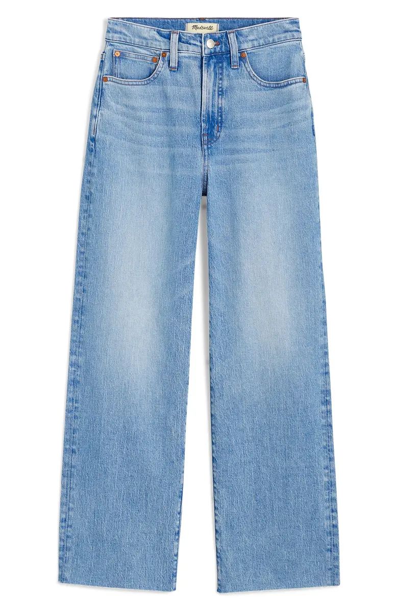 Madewell The Perfect Raw Hem Wide Leg Crop Jeans | Nordstrom | Nordstrom