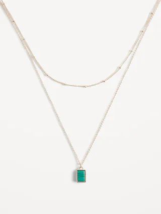 Double-Strand Layered Pendant Necklace for Women | Old Navy (US)