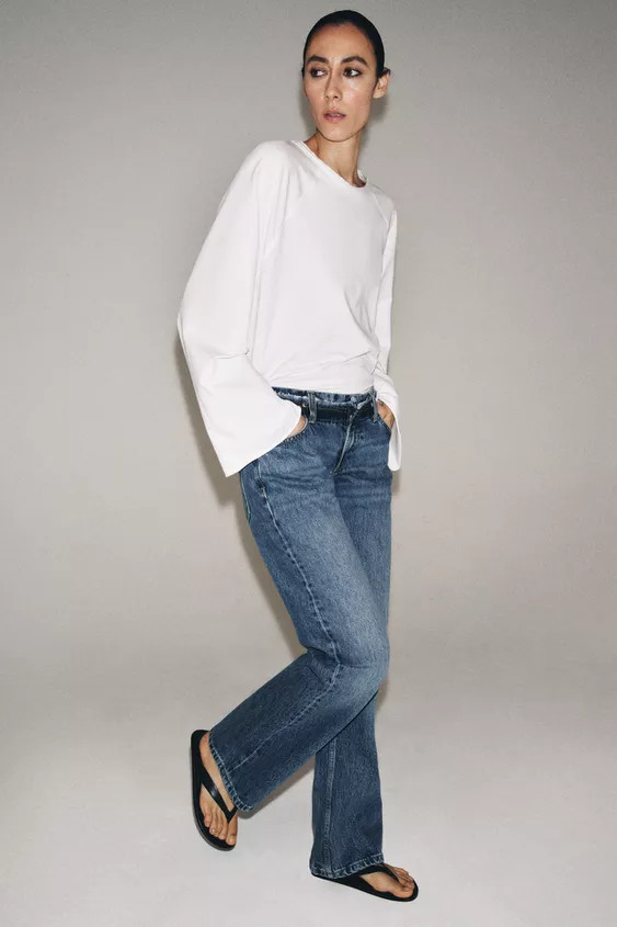 ZW COLLECTION LOW-RISE STRAIGHT JEANS | Zara UK