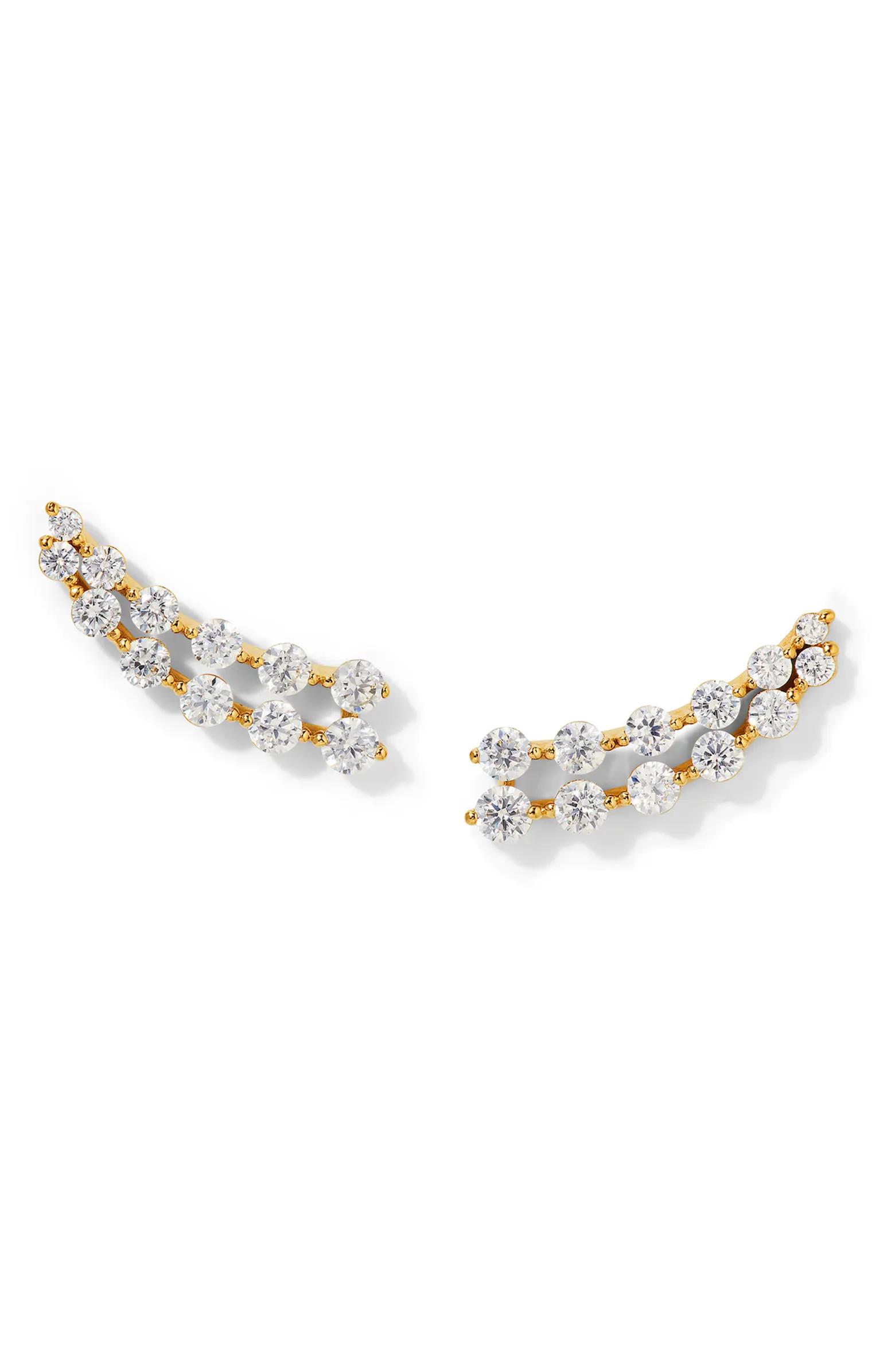 Nadri Cassi Double Row Cubic Zirconia Stud Earrings | Nordstrom | Nordstrom