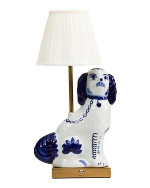 18In Cordless Staffordshire Dog Lamp With Pleated Shade | TJ Maxx
