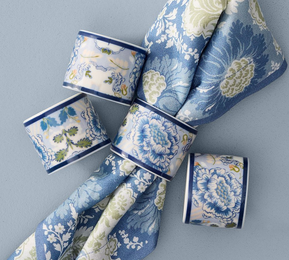 Kravet Arboretum Stoneware Napkin Rings - Set of 4 | Pottery Barn (US)