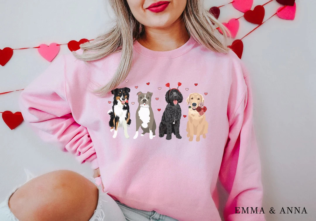 Valentines Dog Sweatshirt, Valentines Day Sweatshirt, Valentines Day Sweater, Funny Dog Shirt, Gi... | Etsy (US)