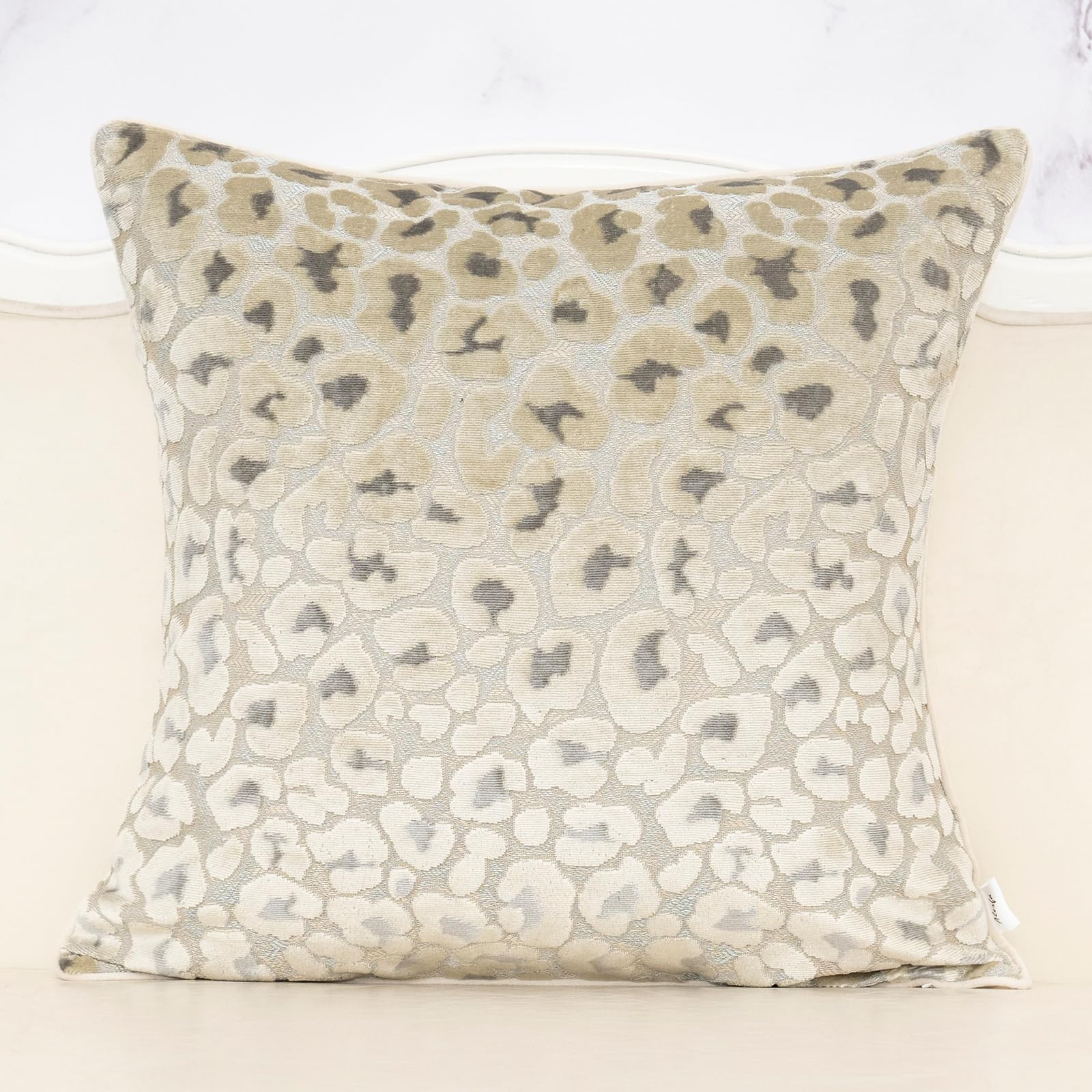 Alerfa Brown Floral Throw Pillow Cover 20 x 20 Inch Cut Velvet Sqaure Luxury Decorative Pillow Cover for Couch Living Room Bedroom | Amazon (US)