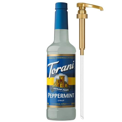 Torani Sugar Free Peppermint Coffee Syrup, Flavored Syrup for Drinks, Zero Calorie, Pump Included, 25.4 Fl Oz | Amazon (US)