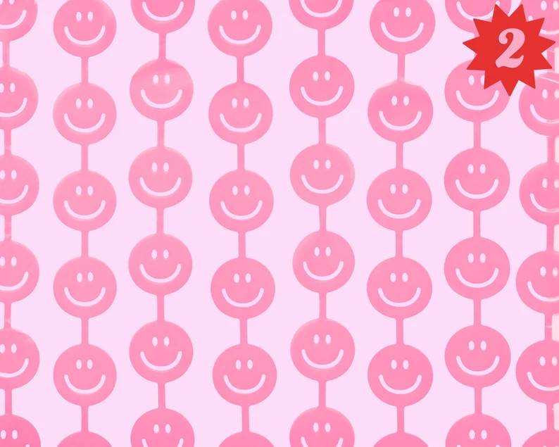 Xo Fetti Smiley Face Pink Foil Curtain Party Decorations - Etsy | Etsy (US)