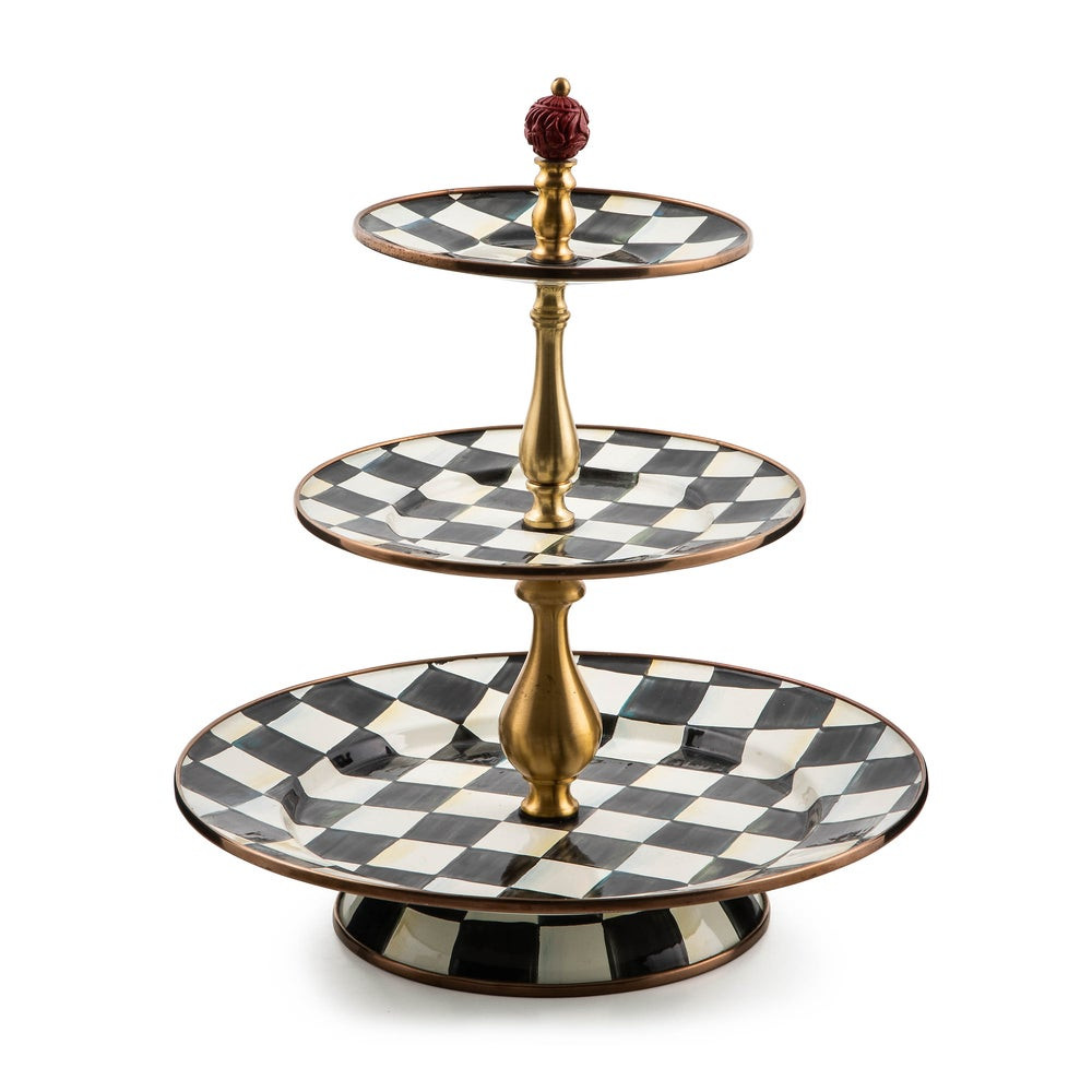 Courtly Check Three Tier Sweet Stand | MacKenzie-Childs
