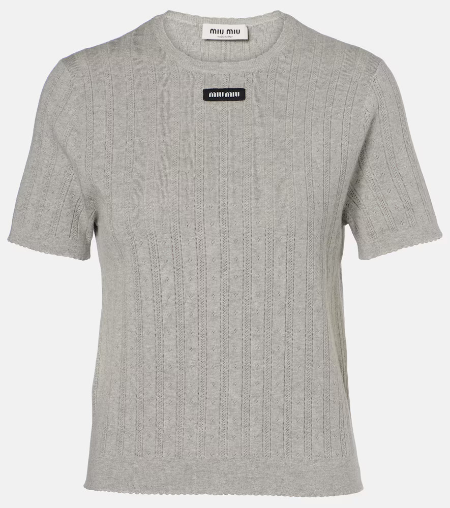 Miu Miu Ribbed-knit cotton top | Mytheresa (INTL)