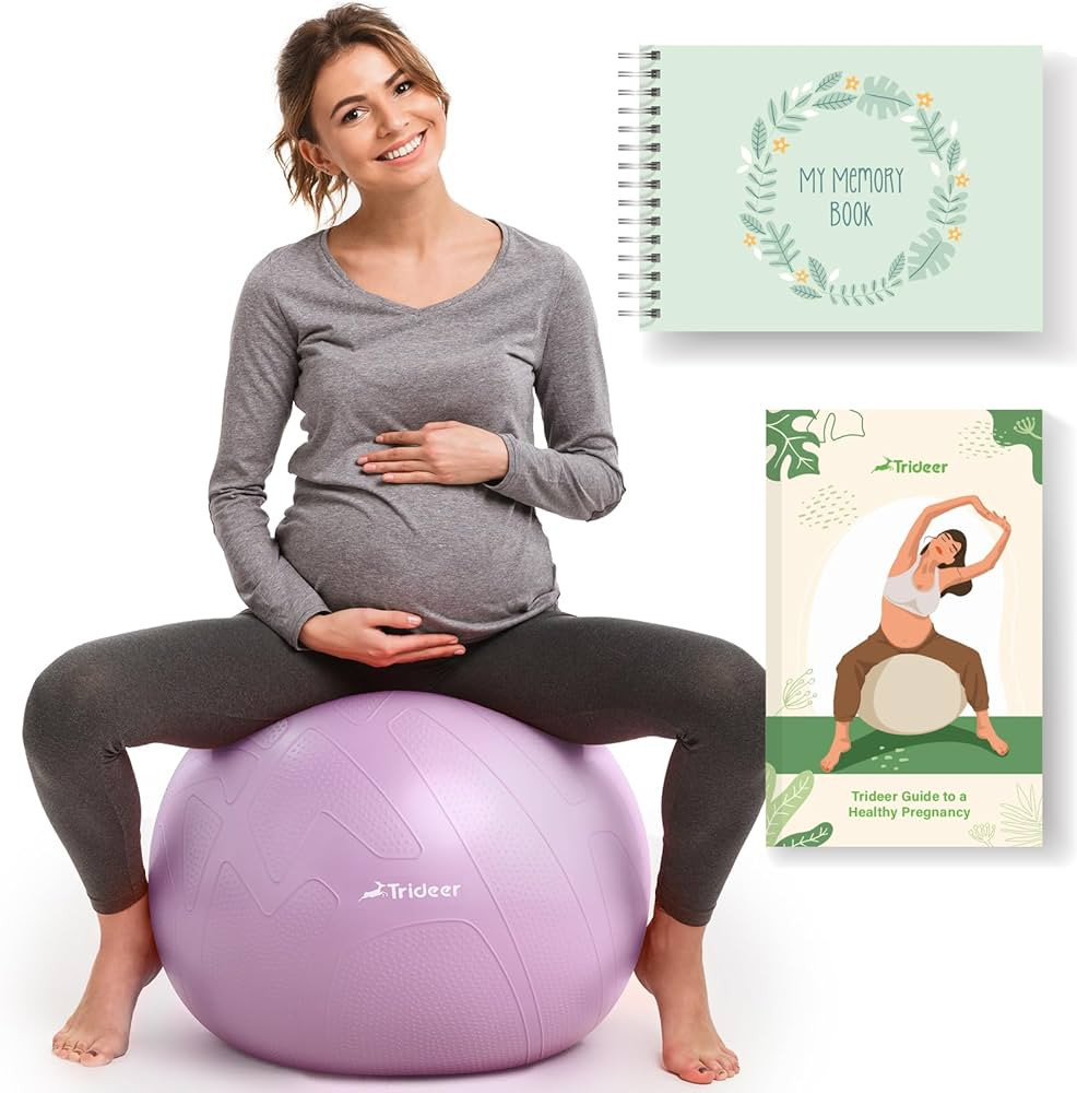 Trideer Pregnancy Birthing Ball - 1.7mm Extra Thick Yoga Ball for Maternity, Labor, Exercise, Phy... | Amazon (US)