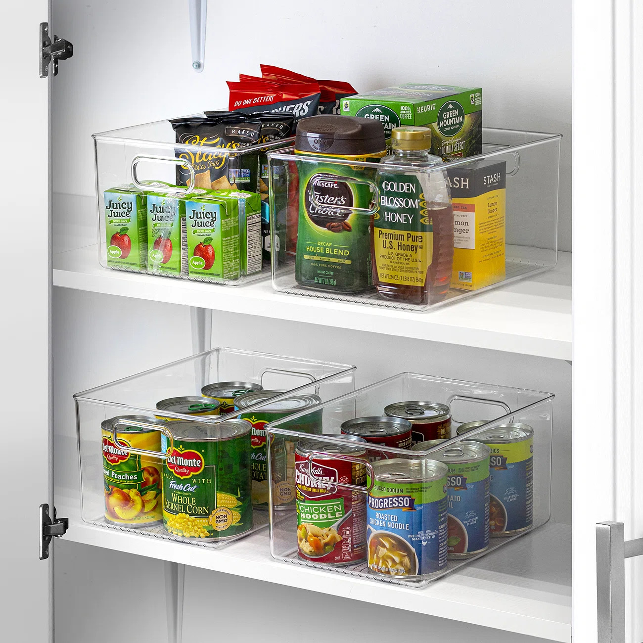 Sorbus Large Plastic Kitchen, Pantry, and Fridge Storage Bins with Handles 4 Pack | Wayfair North America