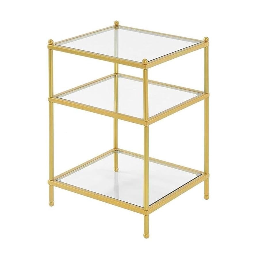 Convenience Concepts Royal Crest End Table, Clear Glass / Gold | Amazon (US)