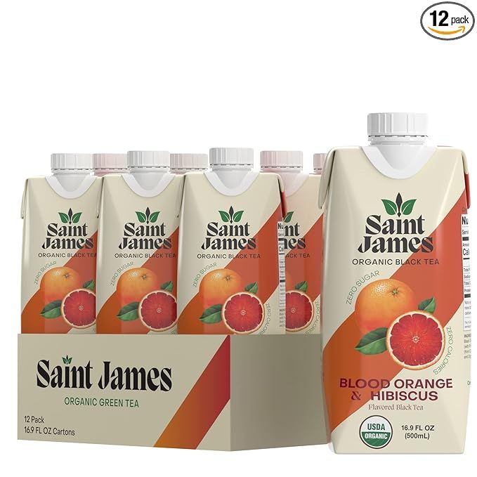Saint James Iced Tea | Organic Black Tea | Organic, Non-GMO Black Tea, 12 Pack (16.9oz each) (Blo... | Amazon (US)