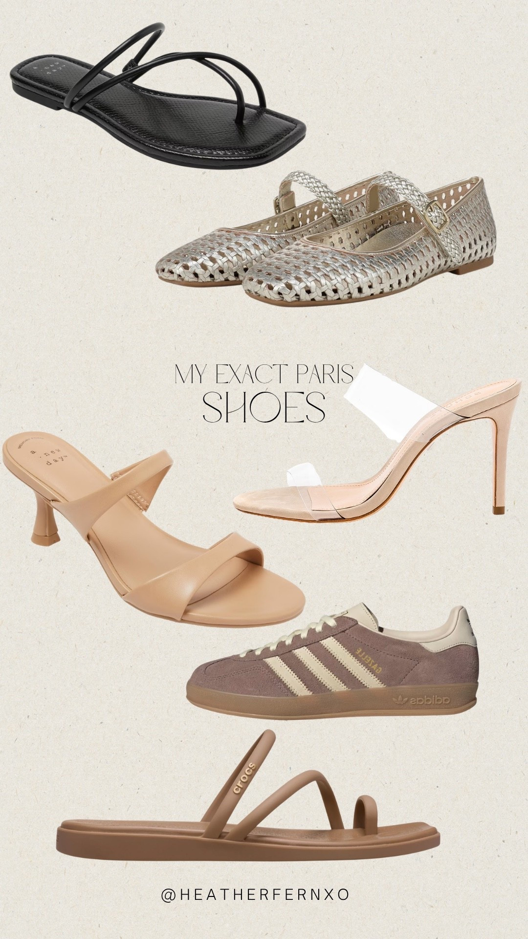 Here’s the six exact shoes that I wore during our trip to France! I was shocked at how comfortable they all were! ￼