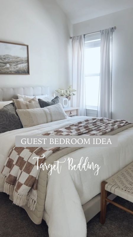 FLASHBACK FRIDAY 🫶🏼

guest bedroom idea with all Target bedding!! I had given this space a refresh a while back and with such affordable finds I am loving so so much! Looking forward to switching out a few small things here and there soon 😌

details here:
+ chenille comforter set: comes as a 3 piece set with the comforter and two pillow shams. Queen and King sizes available and in 3 different colors!
+ checkered throw: the prettiest brown and white combo with fringe detail 
+ pillows: all older Target finds
+ beige quilt: also Target 

everything here will be linked in my bio! Happy weekend my friends!




#LTKhome #LTKSeasonal #LTKstyletip