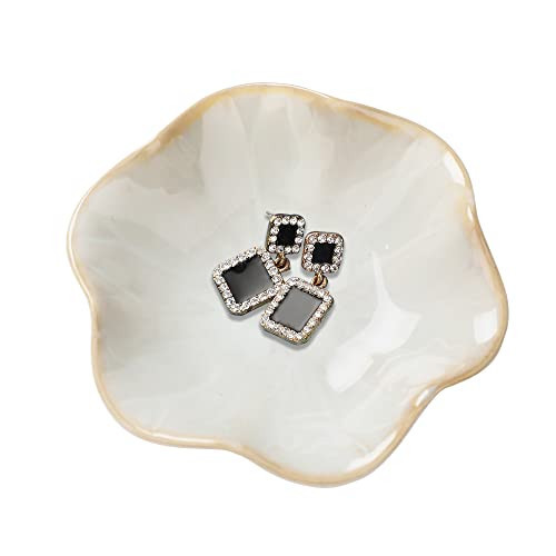 Ceramic Jewelry Dish, Leaf Tray, Key Holder, Small Ring Dish, Plate, Trinket Catchall, Nightstand Decor for Entryway Table, Room Decor | Amazon (US)