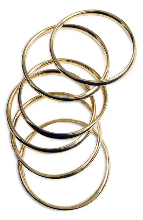 MANGO Set of Six Bangle Bracelets in Gold at Nordstrom | Nordstrom