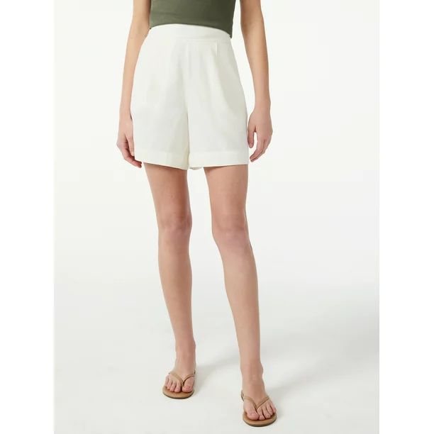 Free Assembly Women's Pull On Pleated Shorts | Walmart (US)