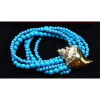 Kenneth Jay Lane Blue Beaded Shell Bracelet | Etsy (US)