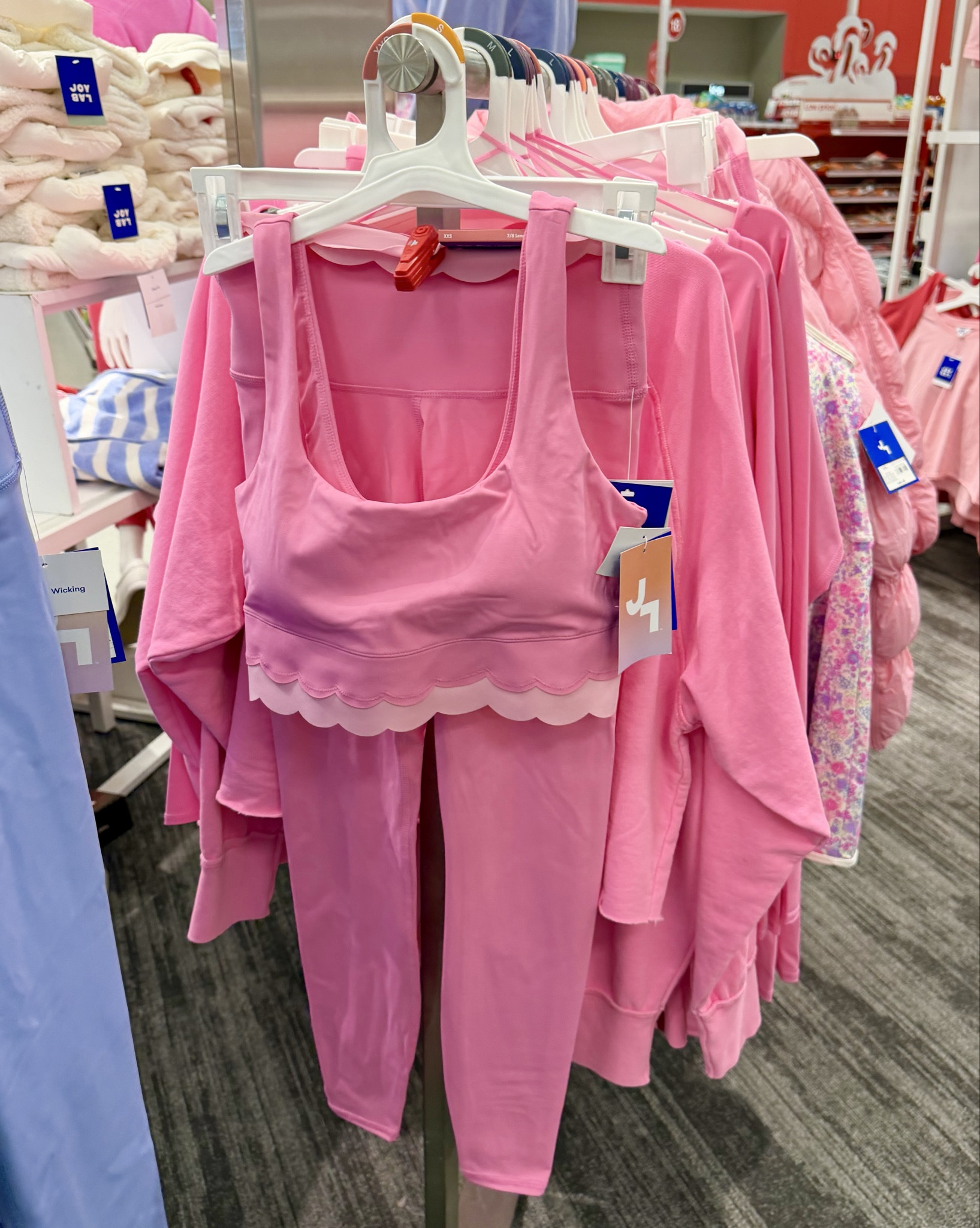 NEW TARGET Scalloped sports bra and leggings activewear set 💕blue floral print active dress