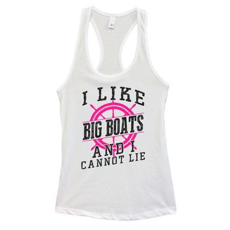 Womens Ocean Lake Tank Top “I Like Big Boats And I Cannot Lie” - Funny Threadz XX-Large, White | Walmart (US)