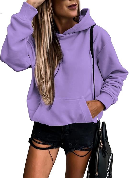 SHEWIN Womens Hoodies Pullover Long Sleeve Casual Comfy Hoodie Fall Lightweight Hooded Sweatshirt... | Amazon (US)