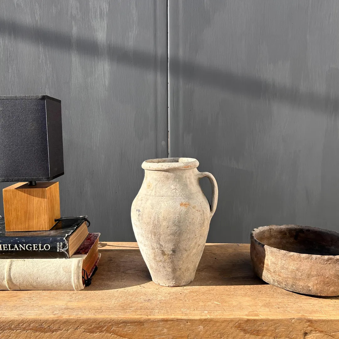 Antique Turkish Vase, Vintage Ceramic Flower Pot, Rustic Home Decor, Wabi Sabi Pottery Vessel, Te... | Etsy (US)