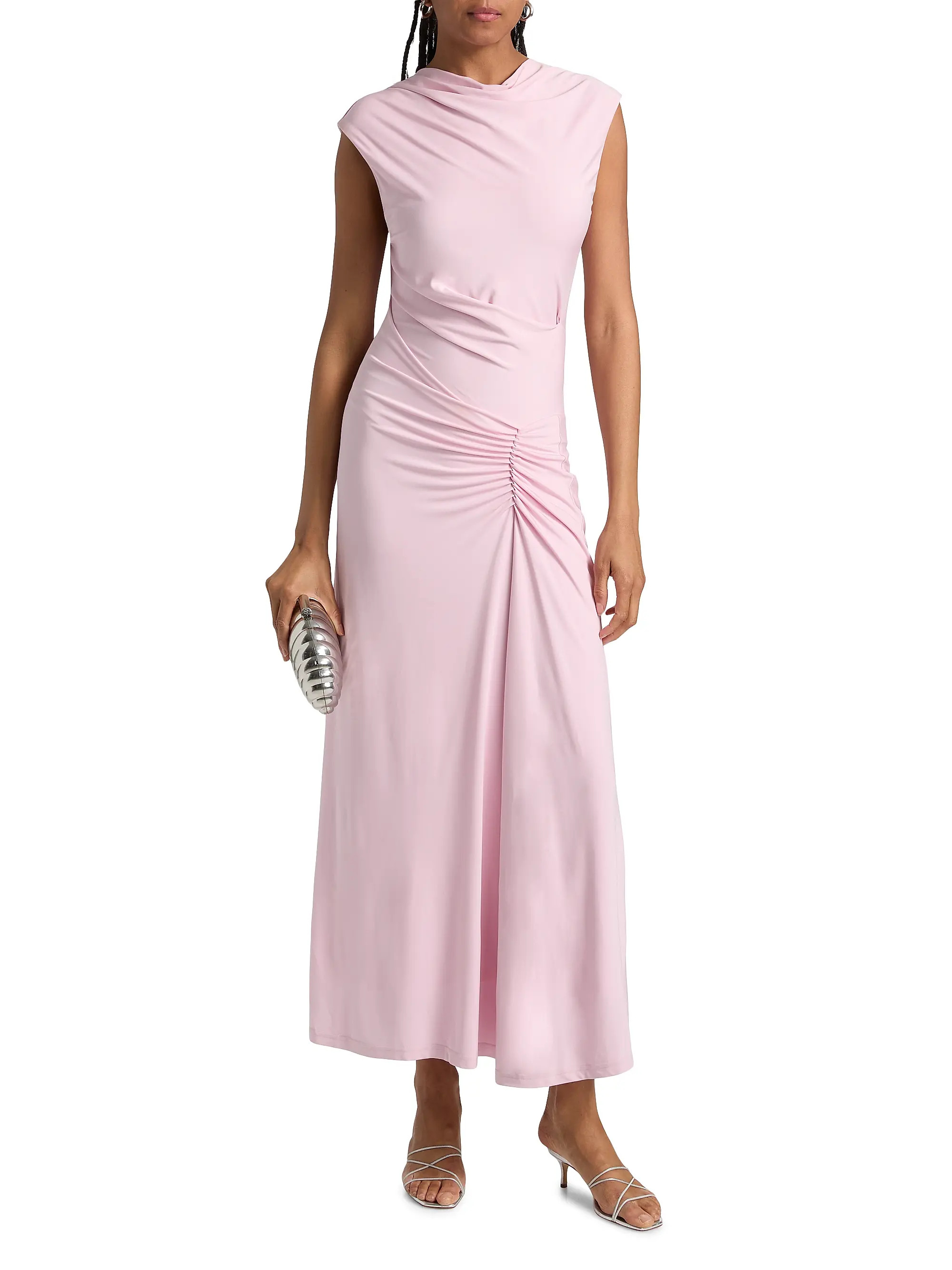 SIMKHAI Acacia Draped Jersey Maxi Dress | Saks Fifth Avenue | Saks Fifth Avenue