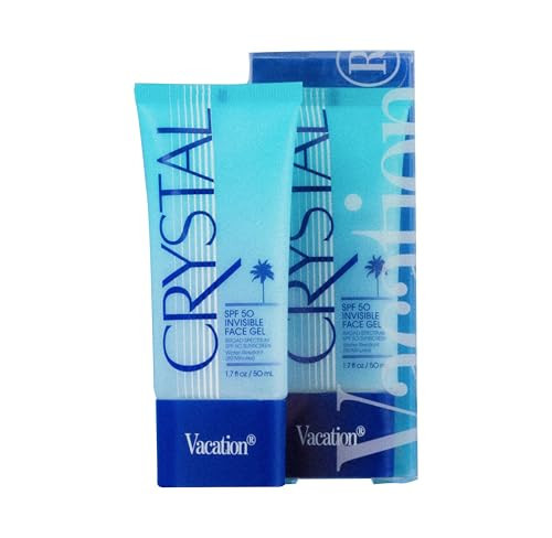 Vacation Crystal SPF 50 Face Gel, Clear Sunscreen, Hydrating & Nourishing, Water-Resistant, Fragrance-Free, Travel Size, 1.7 Fl. Oz. | Amazon (US)