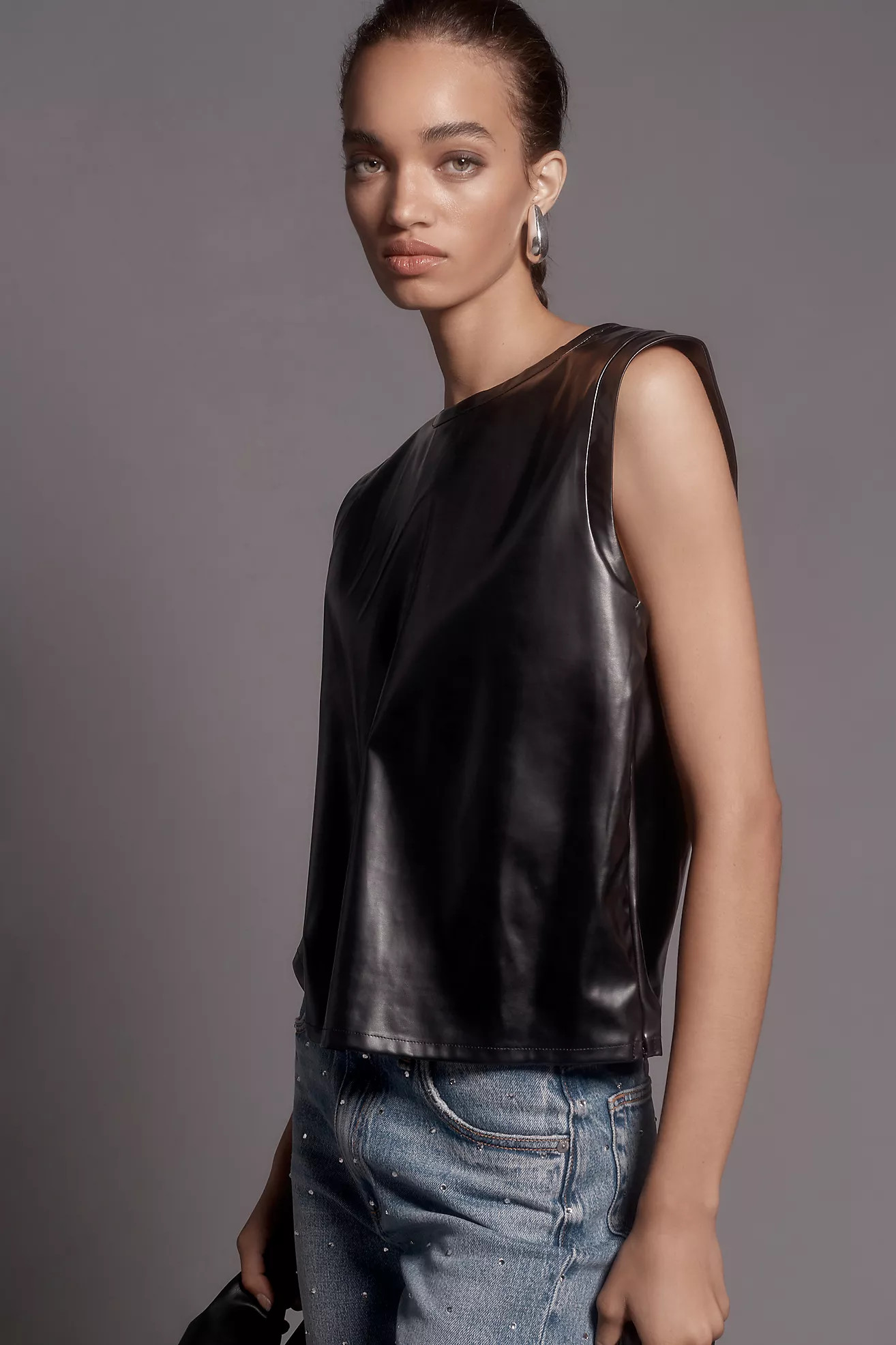 Porridge Faux Leather Top | Anthropologie (US)