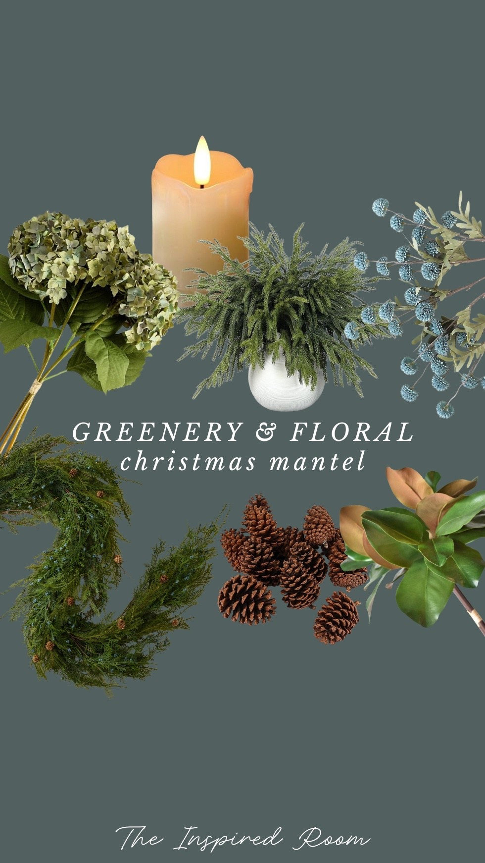 My greenery and floral Christmas mantel sources + get the look 

Blue Silk Mums
Faux Dusty Green Hydrangeas
Juniper garland with berries is old but linked  a similar one
Magnolia Branches from Etsy or on Amazon
I filled in a spot or two with pine branches (linked)
Flameless Votive Candles with Timer
Pinecones from outside but linked are a couple online sources: Large Pinecones or Medium Pinecones


#LTKSaleAlert #LTKHome #LTKHoliday