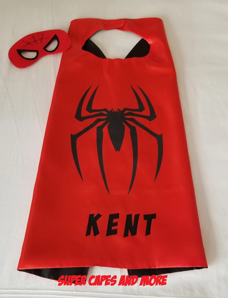 Personalized Super Spider Cape and Mask/ Superhero Cape and Mask/ Super Spider Friends Birthday P... | Etsy (Global)