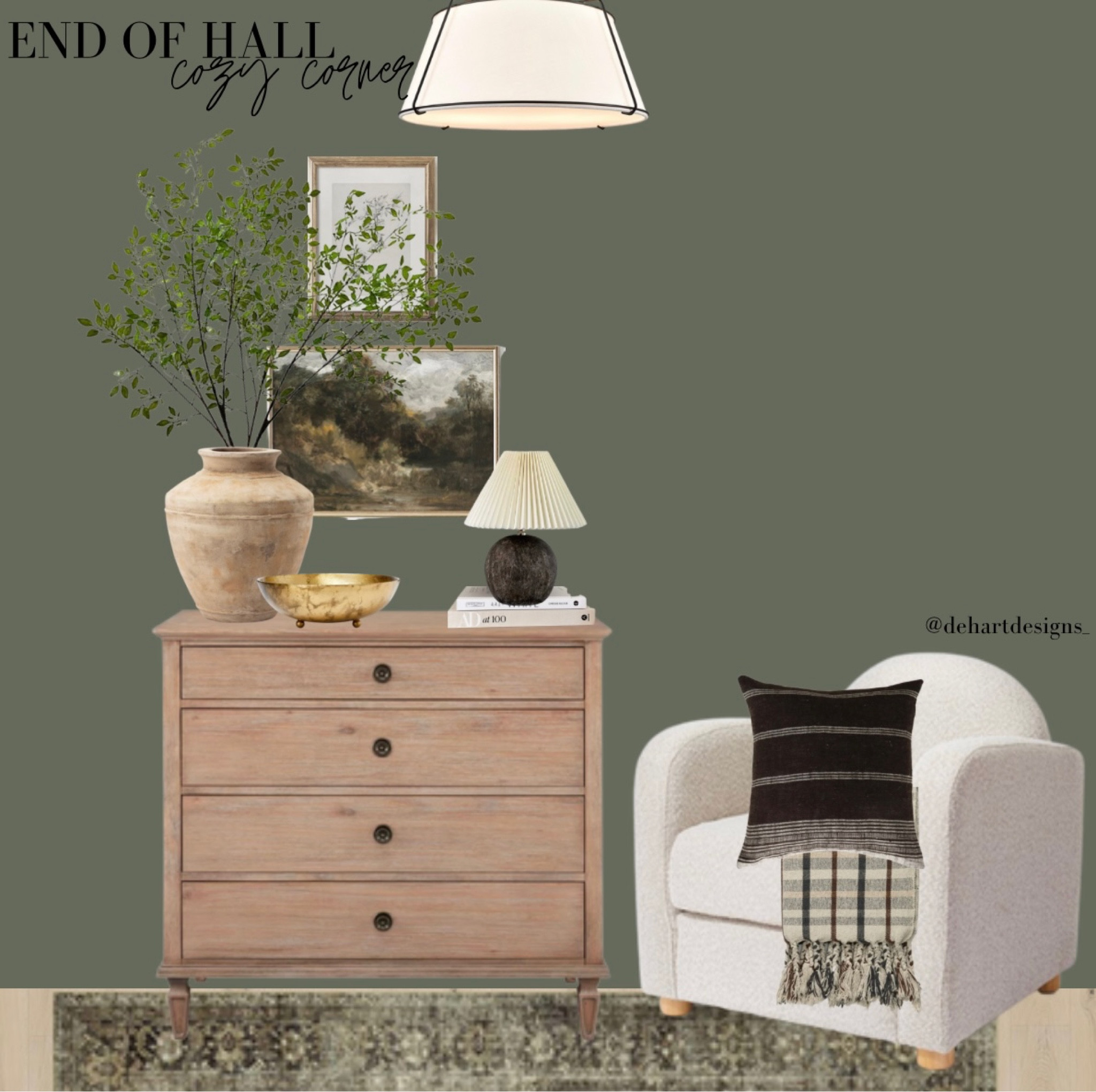 Cozy corner, end of hall vignette, dresser, flush mount, bedroom vignette 

#LTKhome