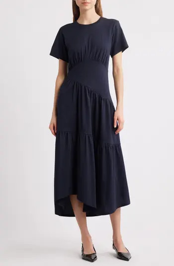 FRAME Asymmetric Tiered Ruffle Knit Dress | Nordstromrack | Nordstrom Rack