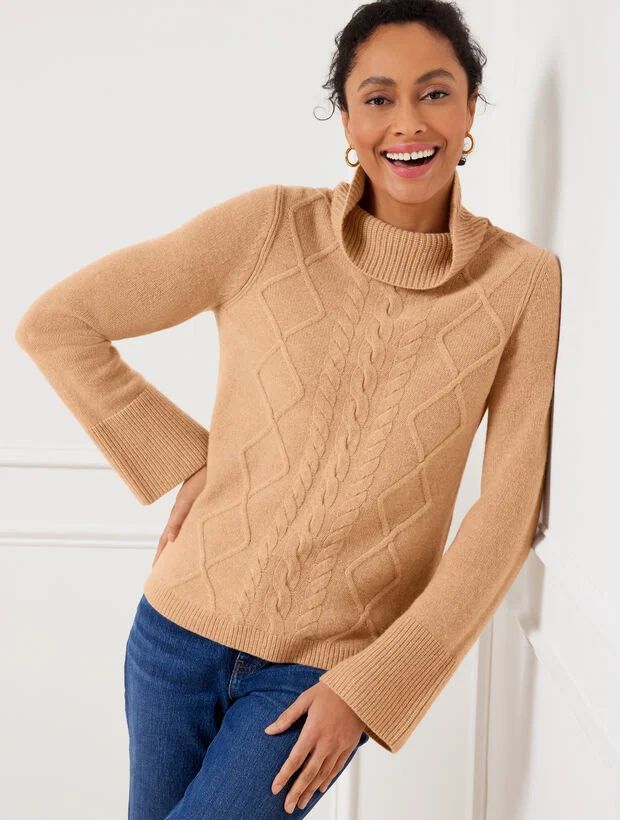 Cashmere Cable Knit Flare Cuff Sweater | Talbots