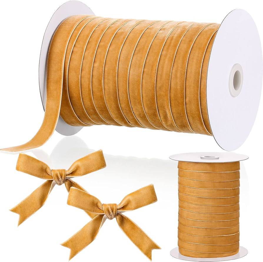 Chuangdi Christmas Ribbon Spool Red and Green Vintage Velvet Ribbons for Christmas Wreath Decorat... | Amazon (US)