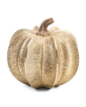 9.5in Textured Gold Pumpkin | TJ Maxx