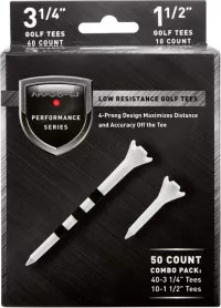 Maxfli Performance Series Low Resistance 3.25” & 1.5” White Golf Tees – 50-Pack | Dick's Sporting Goods