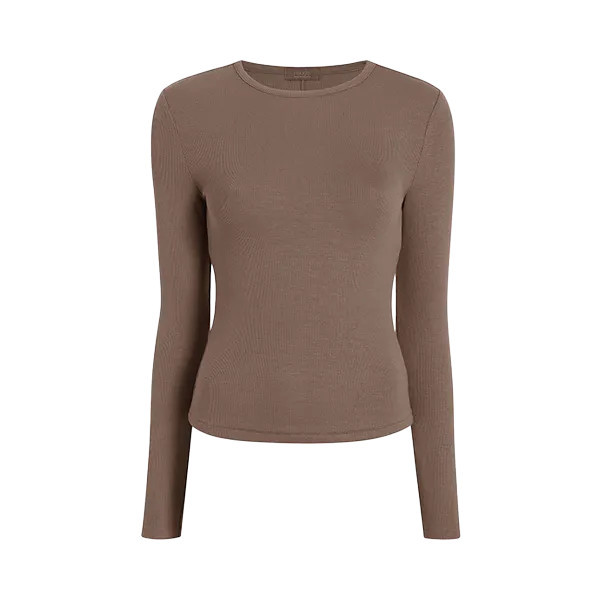 Slinky Rib Shirt | Mocha - nuuds | nuuds