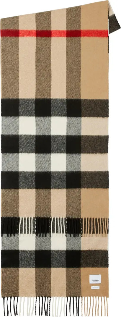 The Large Classic Cashmere Scarf in Check | Nordstrom