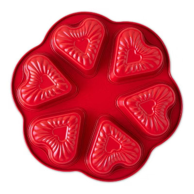Nordic Ware Steel Heart Shaped Cakelette Pan Red | Target