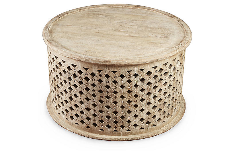 Ethan Round Coffee Table, Weathered Sand | One Kings Lane