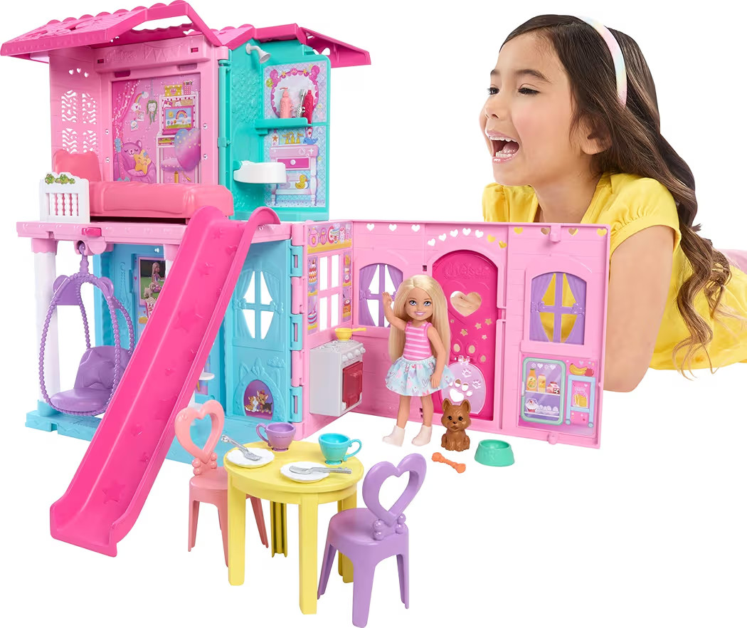 Barbie Chelsea Toy Dollhouse with 15+ Accessories, Pop-Up House Expands to 17+ x 13+ inches with ... | Amazon (US)