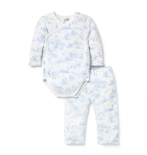Baby Farm Animal Toile Wrap Matching Set | Janie and Jack
