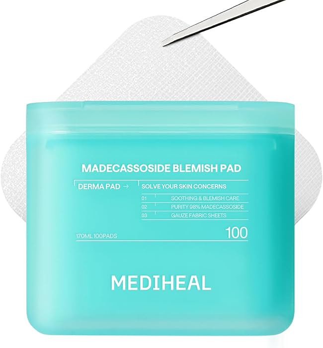 MEDIHEAL Toner Pads 100 Count - Madecassoside Blemish Care Toner Pad with Centella Asiatica - Imp... | Amazon (US)