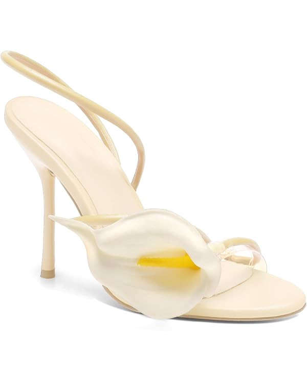 Flower High Heels for Women Calla Lily Open Toe Floral Stilettos Heels Sexy Strappy Wedding Birth... | Amazon (US)