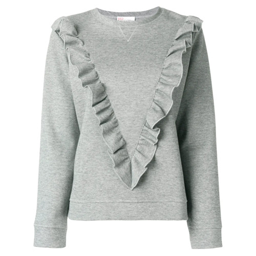 Red Valentino ruffle trim sweatshirt - Grey | Farfetch EU