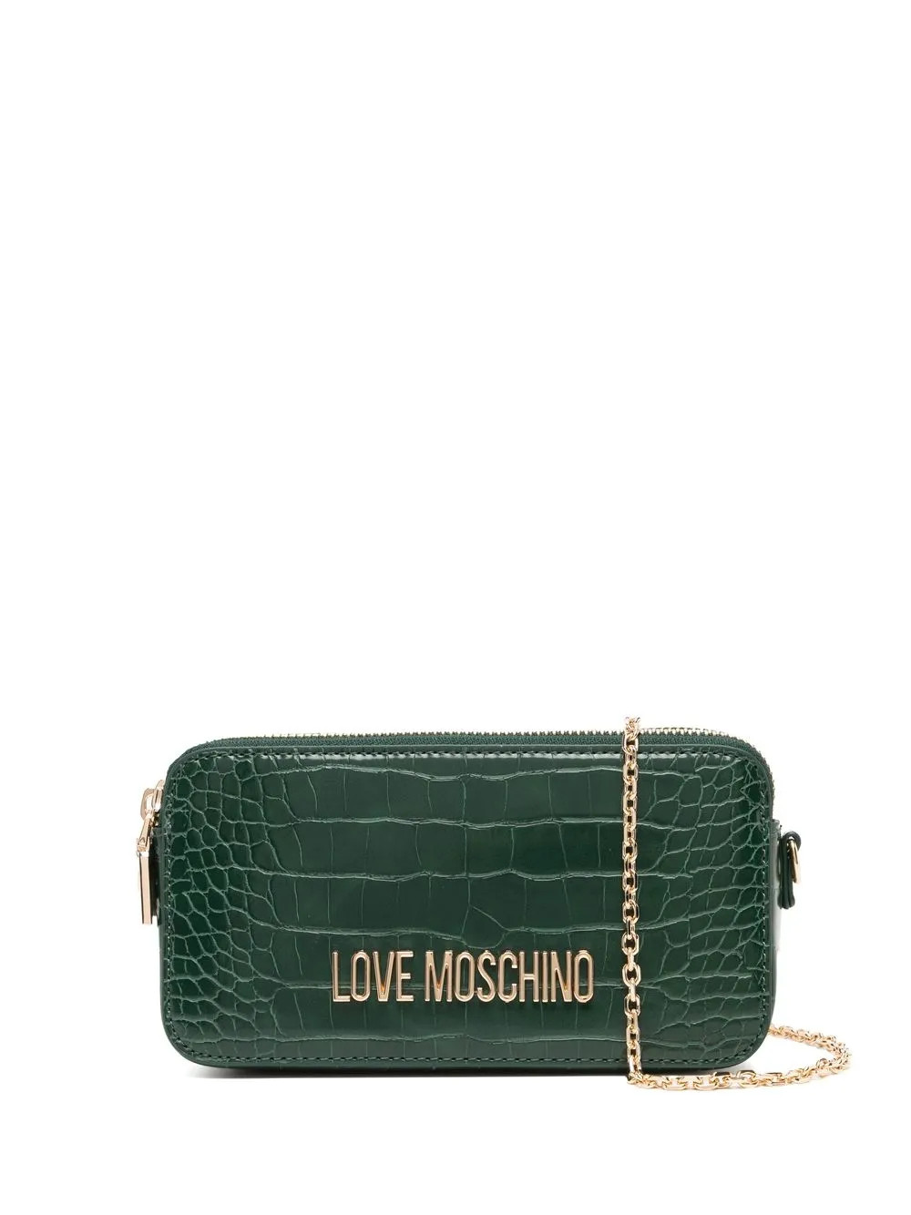 Love Moschino crocodile-embossed Crossbody Bag - Farfetch | Farfetch Global