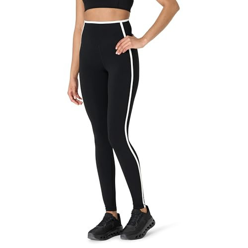 Amazon Essentials Women's Active FormFlex Buttery Soft High Waist 27.5" Inseam Full Length Yoga Leggings with Contrast Trim, Black/White, XX-Large | Amazon (US)