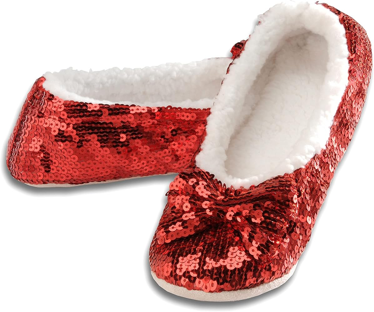 Snoozies Ballerina Bling Metallic Shine Women Slippers | Sequin House Slippers for Women | Slippe... | Amazon (US)